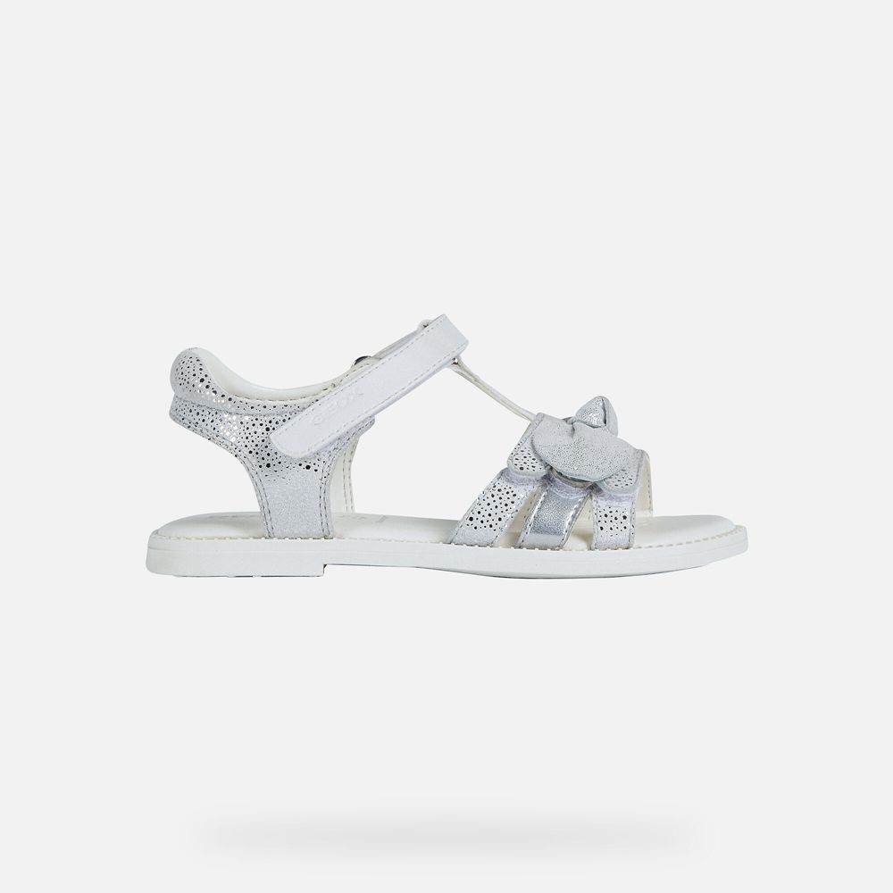 Geox Sandals White Karly - Geox Girls Shoes - KOQZJA273